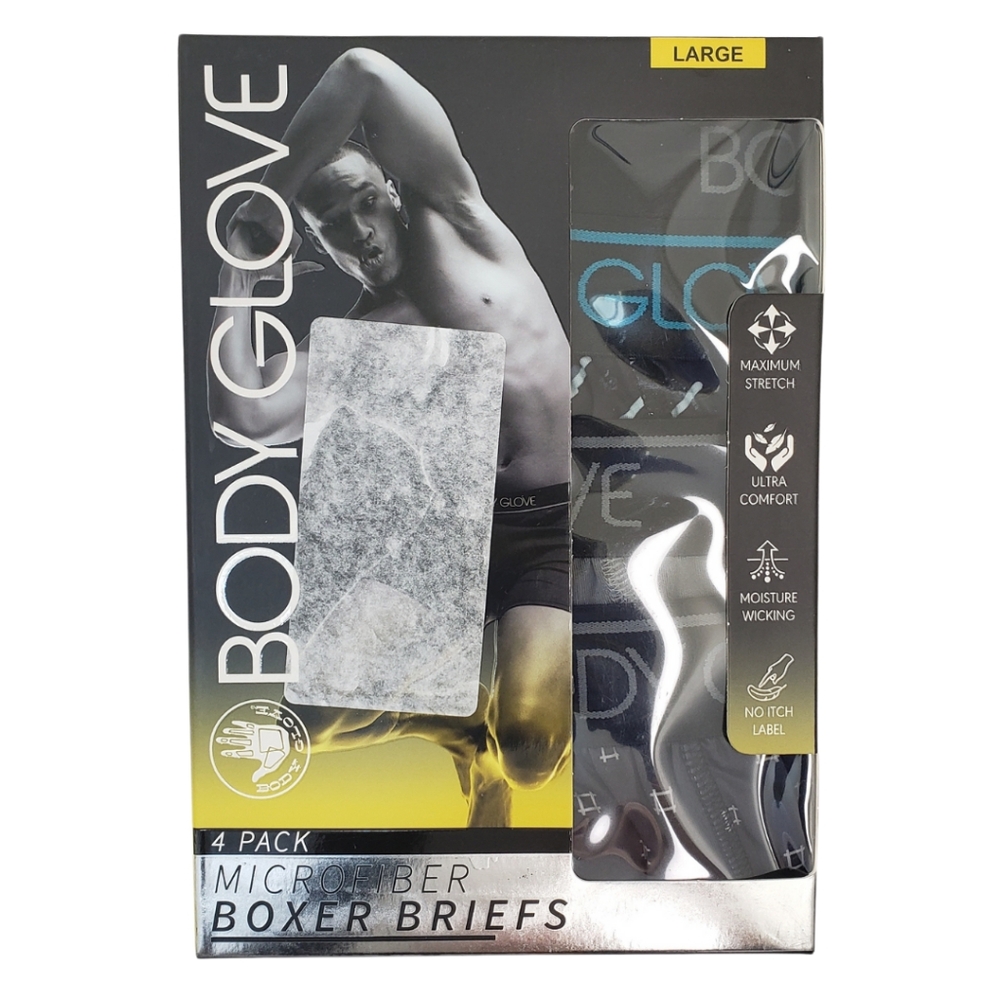 Body Glove Men's Microfiber Boxer Briefs 4 Pairs NWT